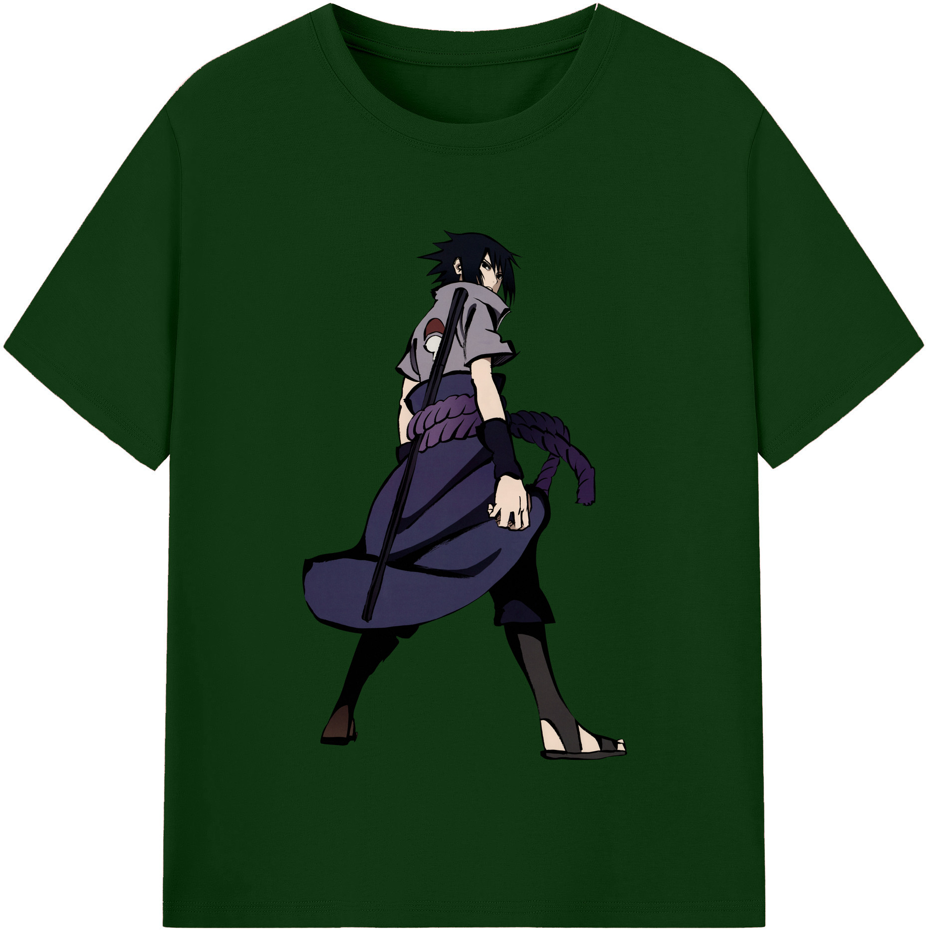 （画像用） NARUTO -ナルト- うちは サスケ Uchiha Sasuke 綿100％半袖Tシャツ（フロントプリント）